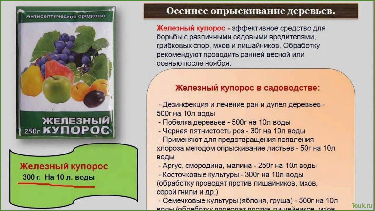 Обработка сада железным купоросом